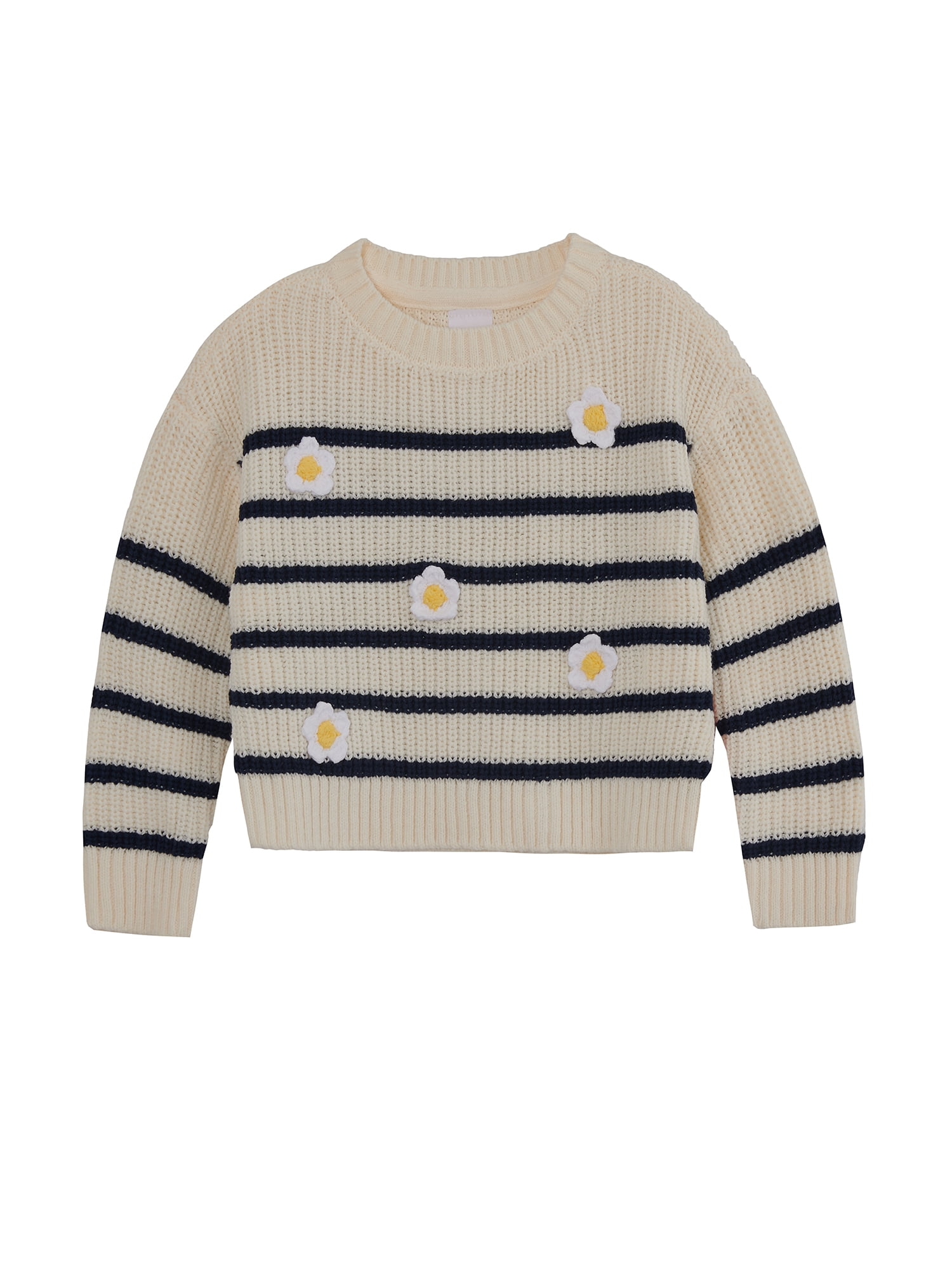 Wonder Nation Girls Embellished Sweater, Sizes 4-18 & Plus