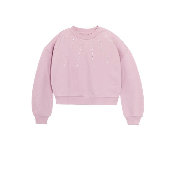 Wonder Nation Girls Embellished Sweatshirt, Sizes 4-18 & Plus