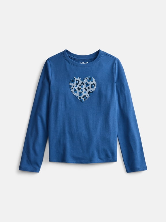 Girls Embellished Tee with Long Sleeves, Sizes 4-18 & Plus