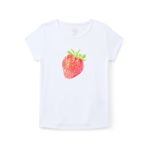 Wonder Nation Girls Embroidered Graphic Tee with Short Sleeves, Sizes 4-18 & Plus
