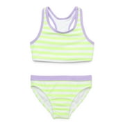 Wonder Nation Girls Everyday Bikini Swimsuit Set with UPF 50+, 2-Piece, Size 4-18