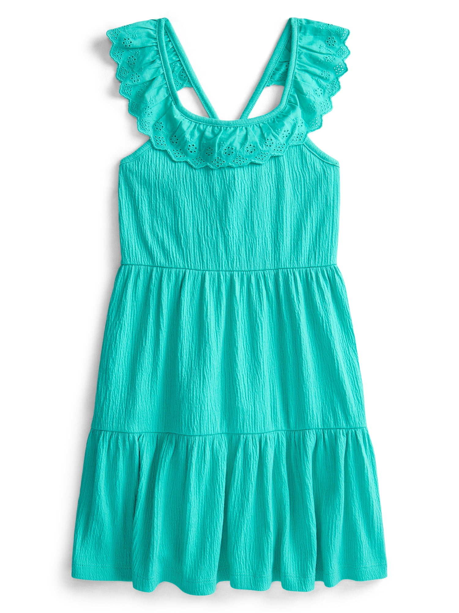 Wonder Nation Girls Eyelet Dress, Sizes XS- XLP
