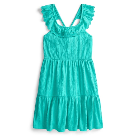 Wonder Nation Girls Eyelet Dress, Sizes XS- XLP