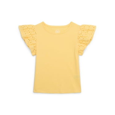 Wonder Nation Girls Eyelet Sleeve Top, Sizes 4-18 & Plus