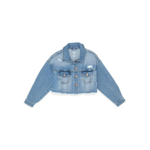 Wonder Nation Girls Fashion Cropped Denim Jacket, Sizes 4-18 & Plus