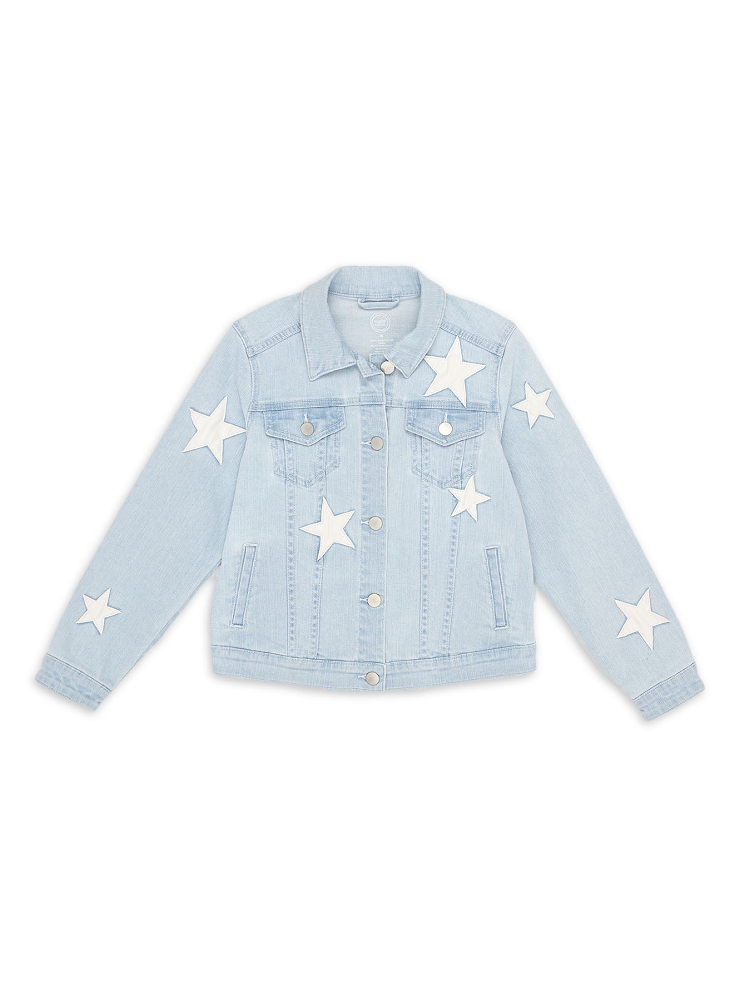 Wonder Nation Girls Fashion Cropped Denim Jacket, Sizes 4-18