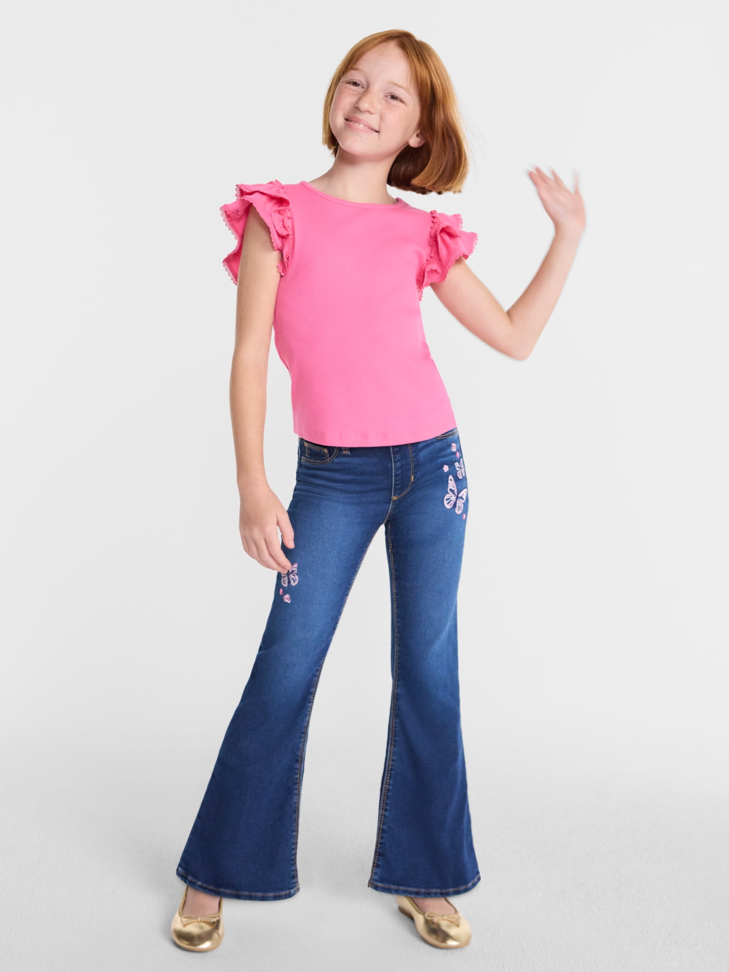 Wonder Nation Girls Flare Leg Jeggings, Sizes 4-18