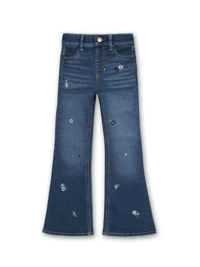 【WONDER WONDER】diagonal line cut washing L wide denim PT Wonder Nation Girls Fashion Flare Jegging, Sizes 4-18 & Plus