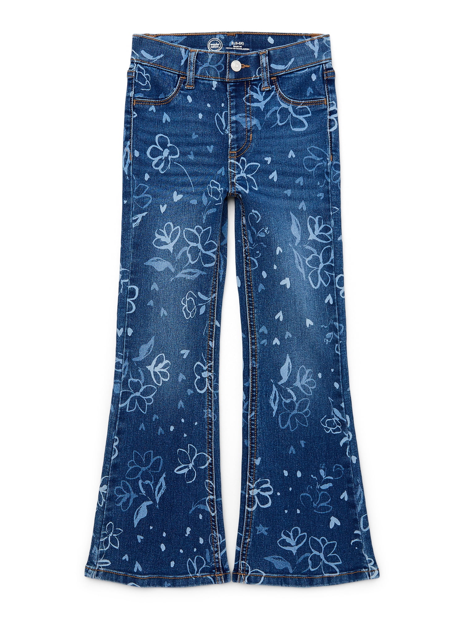 【WONDER WONDER】Musen Color Gradient Washing Wide Denim Pt Wonder Nation Girls Fashion Flare Jeggings, Sizes 4-18