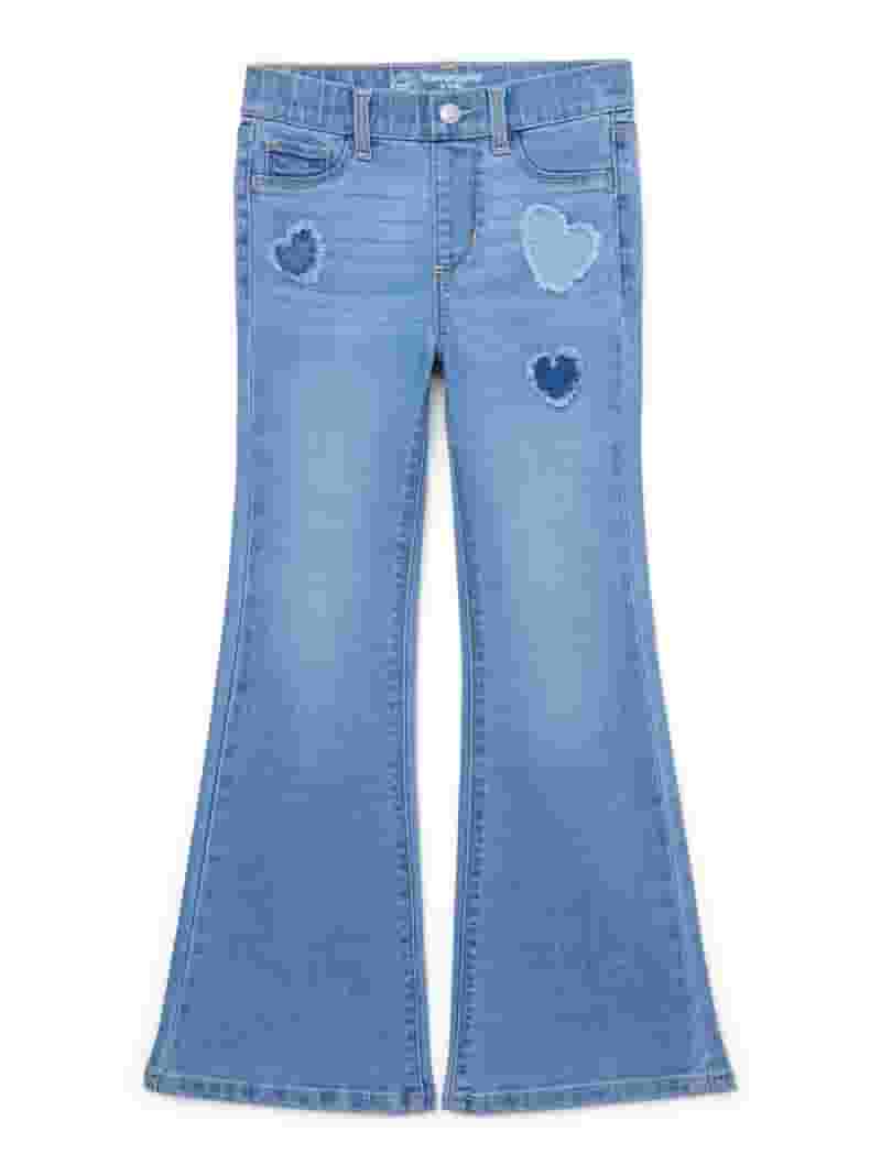 【WONDER WONDER】Hapo Teen Washing Long Wide Denim Pants Wonder Nation Girls Flare Jeggings - Sizes 4-18 - Cotton