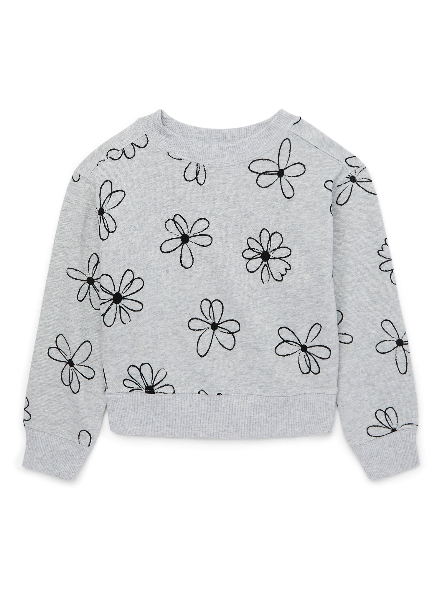 Wonder Nation Girls Graphic Print Sweatshirt, Sizes 4-18 & Plus