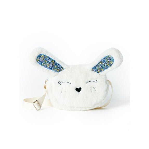 Wonder Nation Girls Faux Fur Bunny Purse with Crossbody Strap