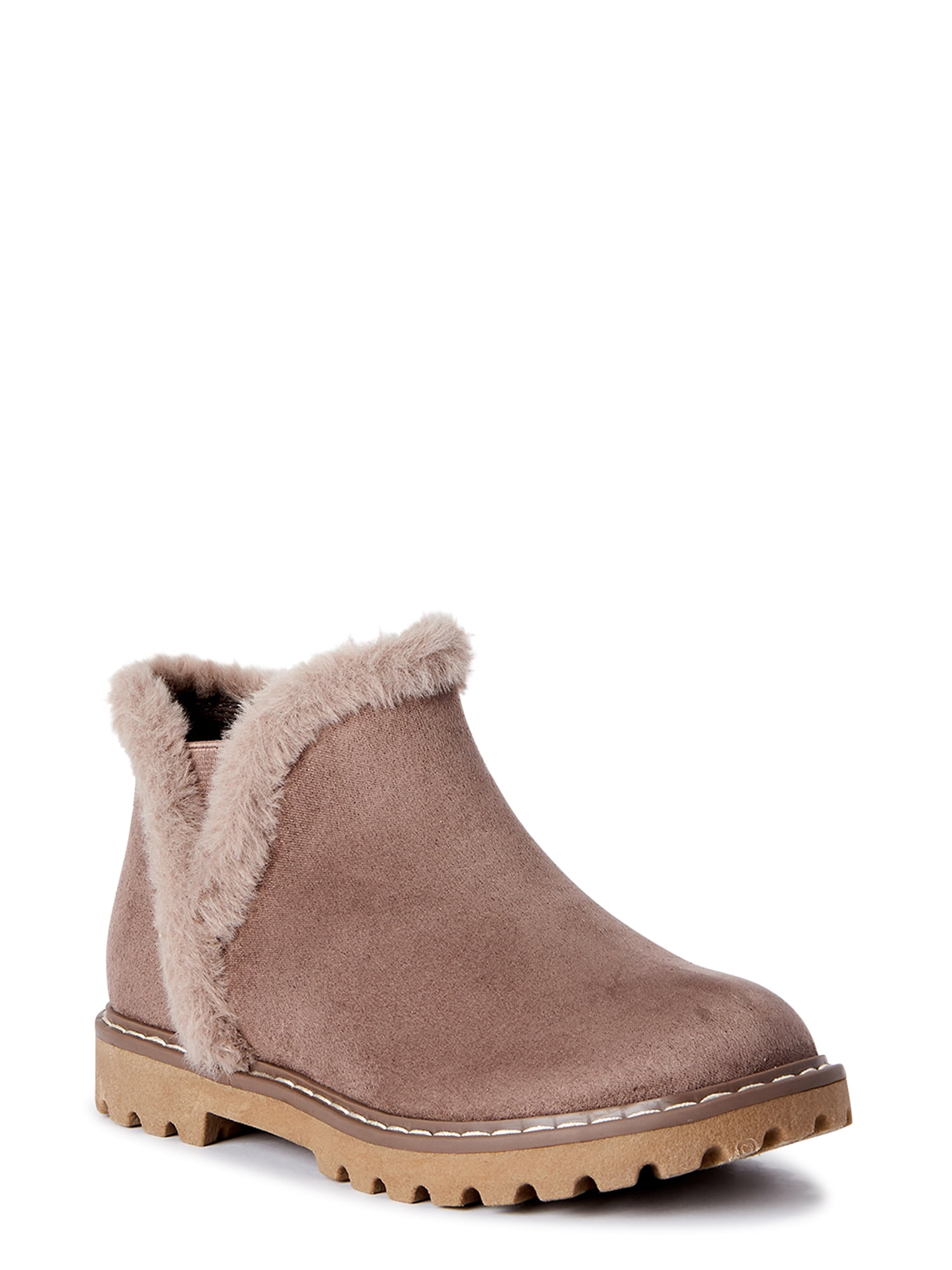 Wonder Nation Girls Cozy Faux Fur Chelsea Boots