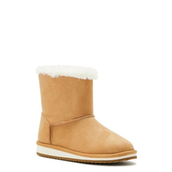Wonder Nation Girls Faux Shearling Boots, Sizes 13-6