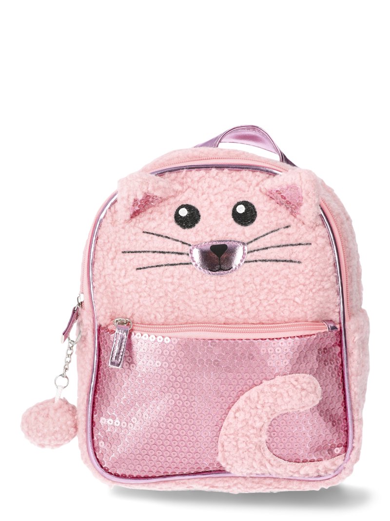 Wonder Nation Girls Faux Shearling Cat Mini Backpack
