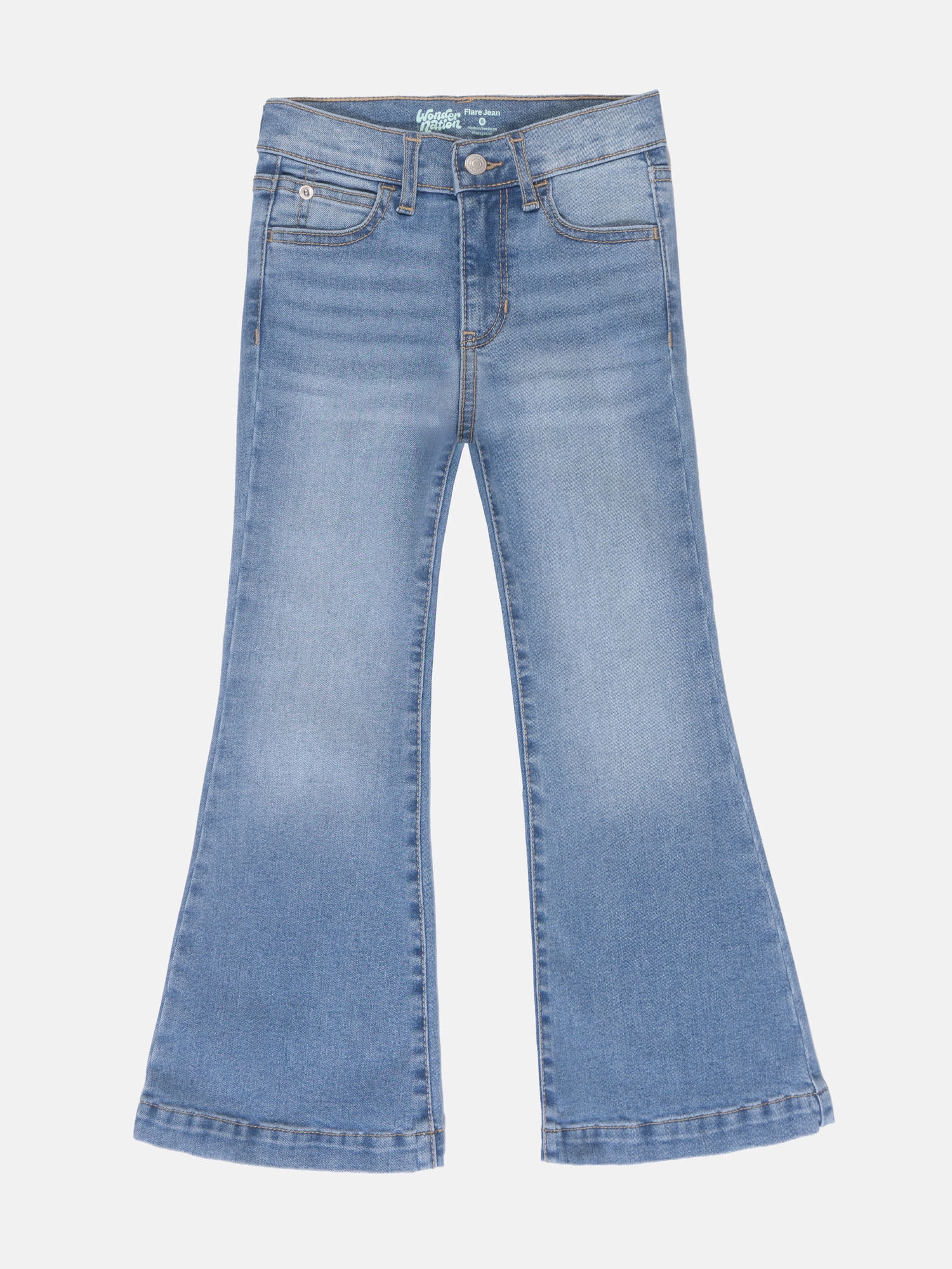 Wonder Nation Girls Flare Leg Jeans, Sizes 5-18