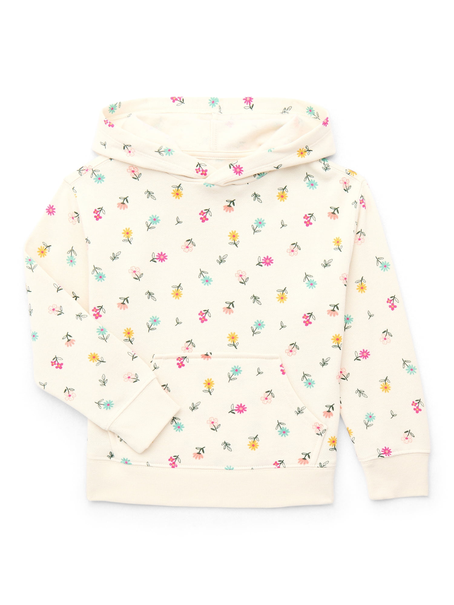 Wonder Nation Girls Long Sleeve Fleece Graphic Hoodie, Sizes 4-18 & Plus