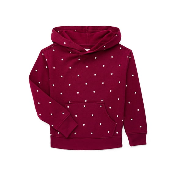 Wonder Nation Girls Long Sleeve Fleece Graphic Hoodie, Sizes 4-18 & Plus