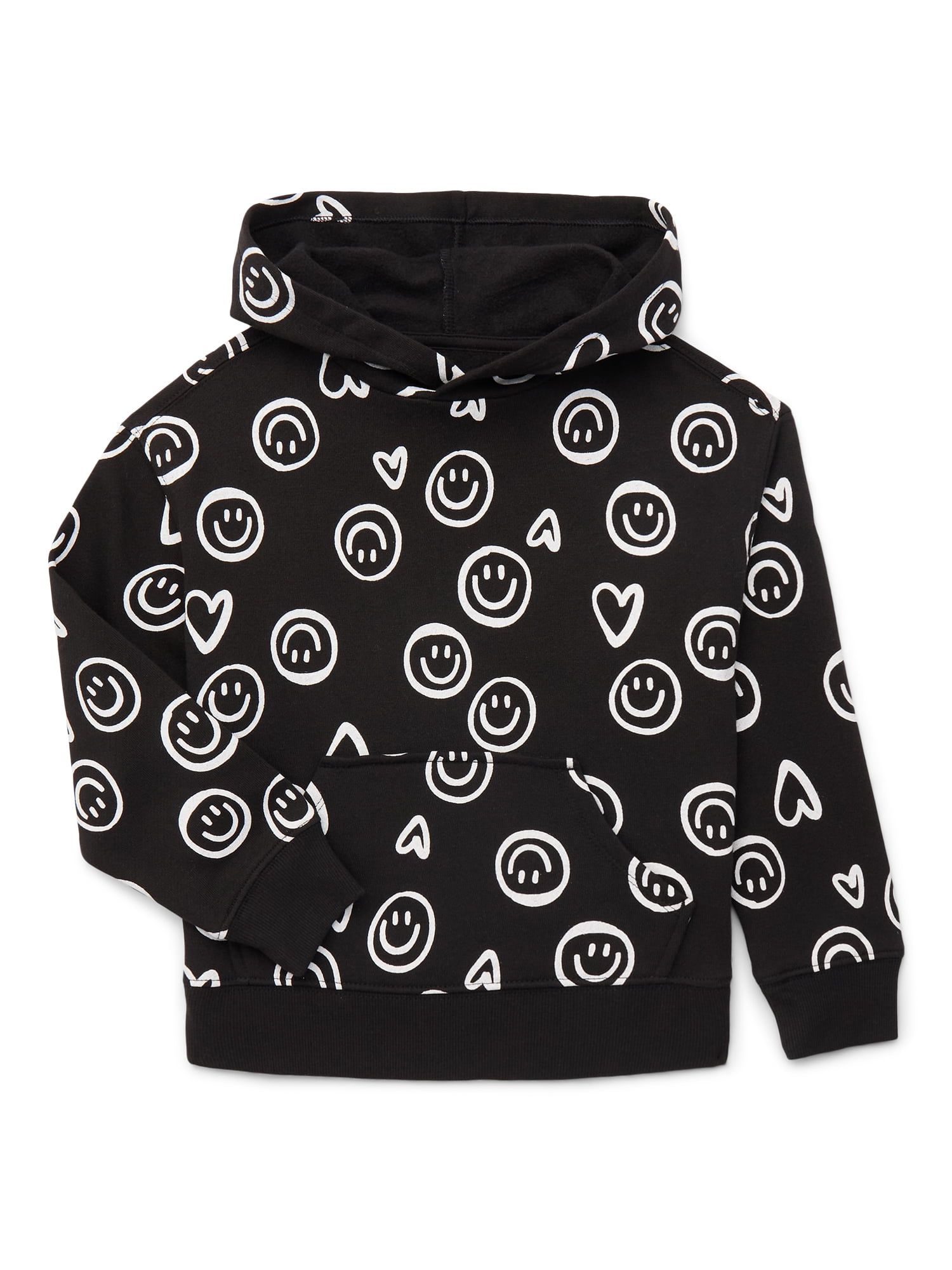 Wonder Nation Girls Long Sleeve Fleece Graphic Hoodie, Sizes 4-18 & Plus