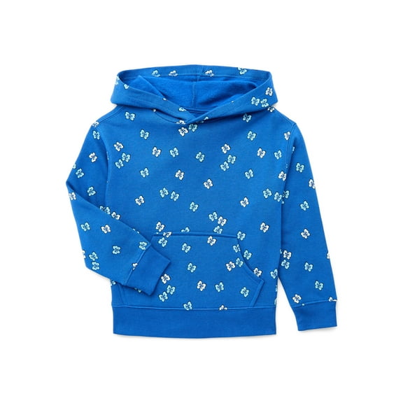 Wonder Nation Girls Long Sleeve Fleece Graphic Hoodie, Sizes 4-18 & Plus
