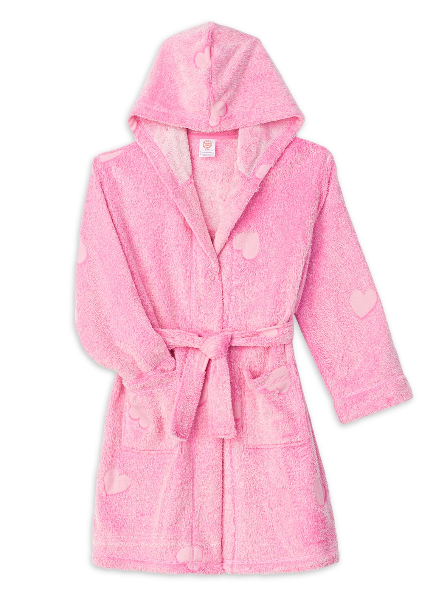 Wonder Nation Girls Fleece Hooded Sleep Wrap Robe, Sizes 4-18 & Plus ...