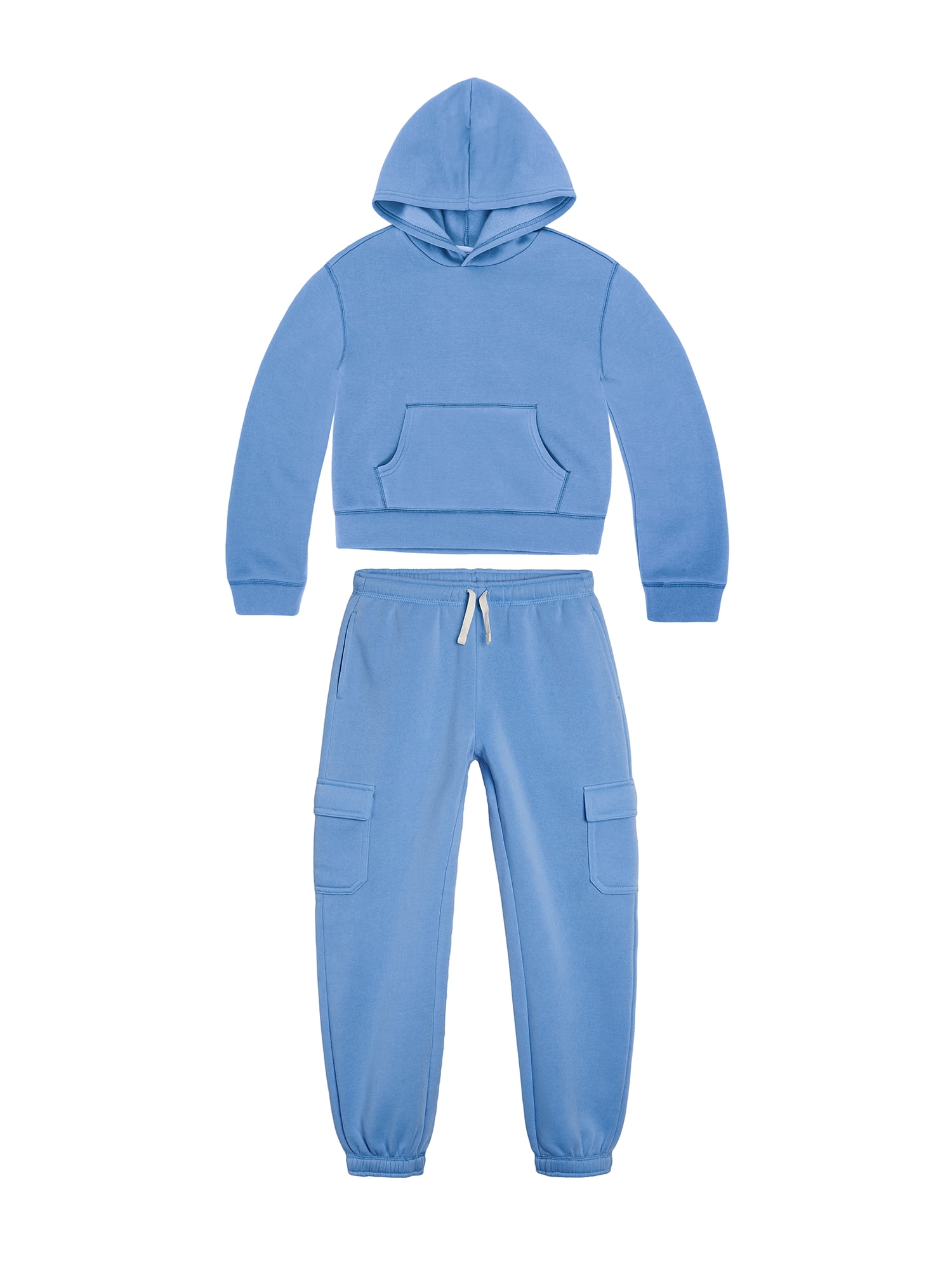 BEYOND BASIC GIRLS FLEECE HOODIE JOGGER SET - WINE