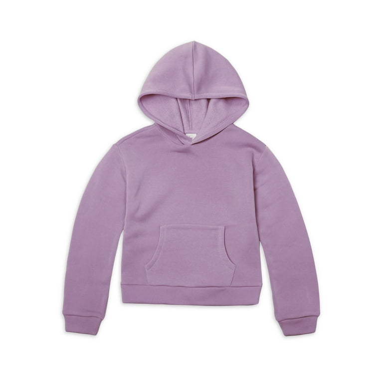 Wonder Nation Girls Fleece Hoodie with Long Sleeves, Sizes 4-18 & Plus 