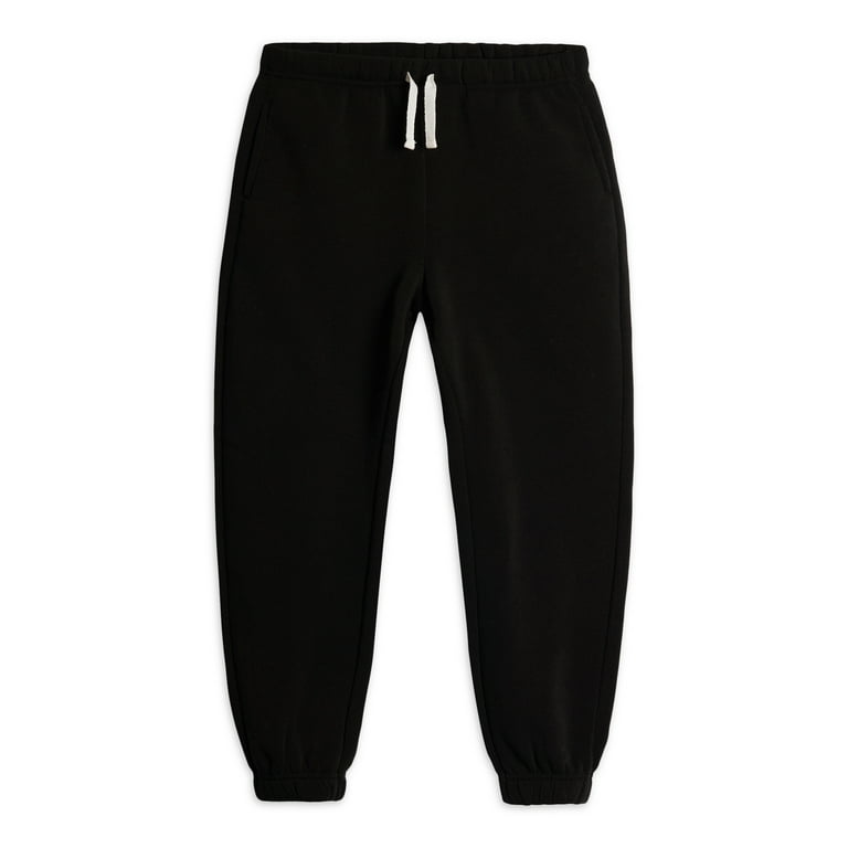 Girls plain black joggers shop
