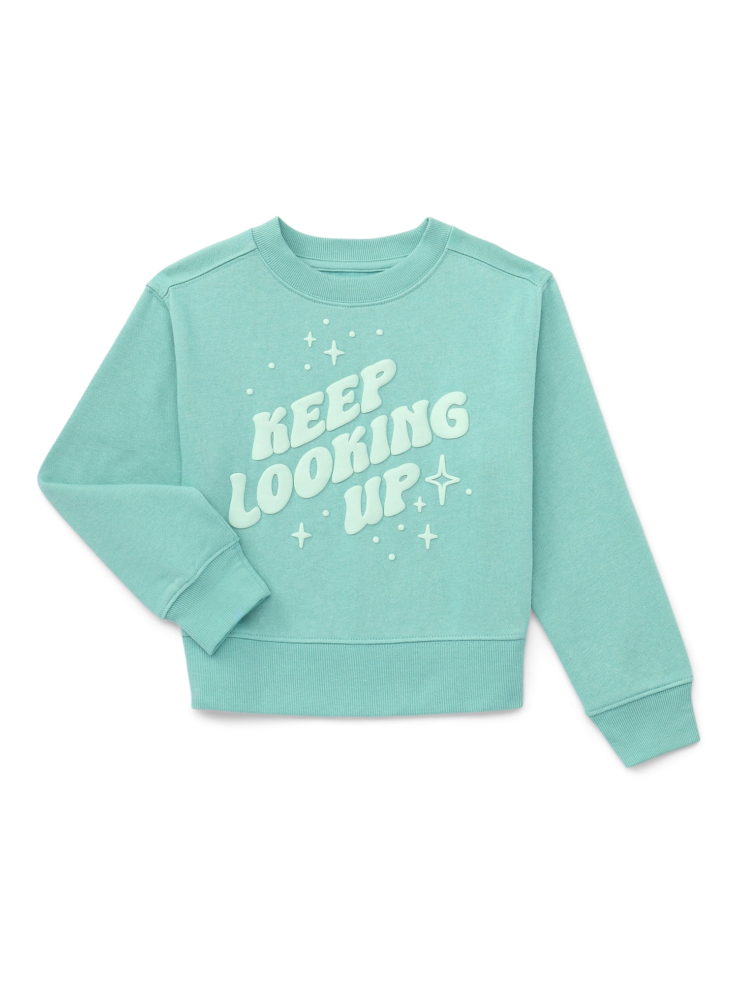 Wonder Nation Girls Fleece Pullover Sweatshirt, Sizes 4-18 & Plus