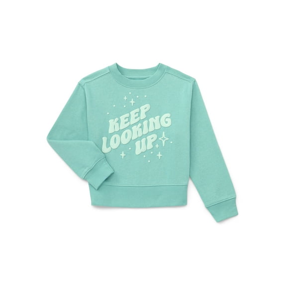 Wonder Nation Girls Fleece Pullover Sweatshirt, Sizes 4-18 & Plus