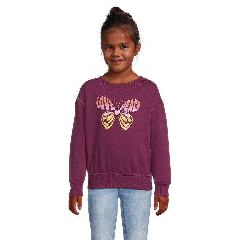 Wonder Nation Girls Fleece Pullover Sweatshirt Sizes 4 18 Plus