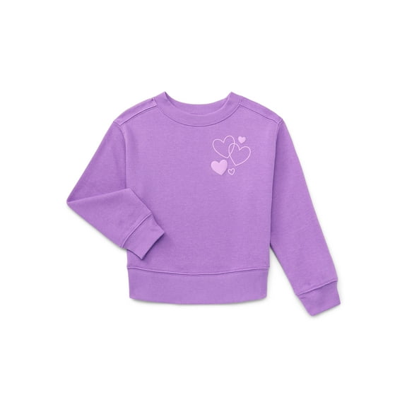 Wonder Nation Girls Fleece Pullover Sweatshirt, Sizes 4-18 & Plus