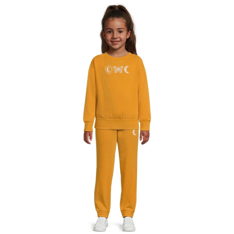 Wonder Nation Girls Fleece Pullover Top and Joggers Set 2 Piece Sizes 4 18 Plus Walmart
