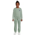 thumbnail image 1 of Wonder Nation Girls Fleece Pullover Top and Joggers Set, 2-Piece, Sizes 4-18 & Plus, 1 of 5
