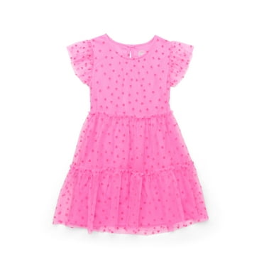 Wonder Nation Girls Flocked Tulle Dress, Sizes 4-18 & Plus