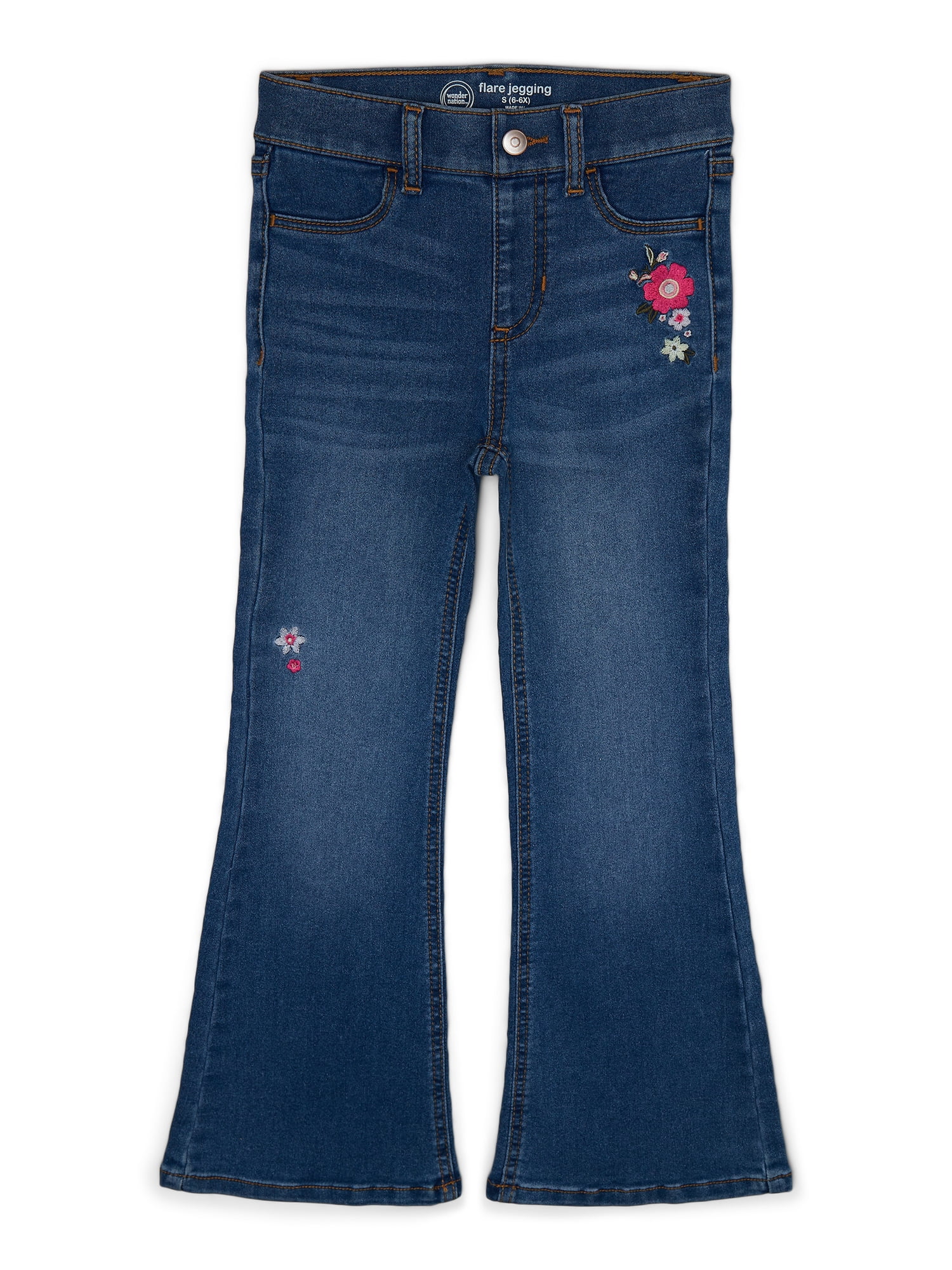 【WONDER WONDER】Color Matching L Wide Jogger Denim PT Wonder-Nation-Girls-Floral-