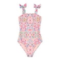 thumbnail image 1 of Wonder Nation Girls Floral One Piece Swimsuit with Bows and UPF 50, Sizes 4-18 & Plus, 1 of 3