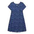 thumbnail image 1 of Wonder Nation Girls Floral Print Short Sleeve Button Front Dress, Sizes 4-18, 1 of 3