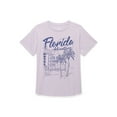 thumbnail image 1 of Wonder Nation Girls Florida Adventures Graphic Tee with Short Sleeves, Sizes 4-18, 1 of 3