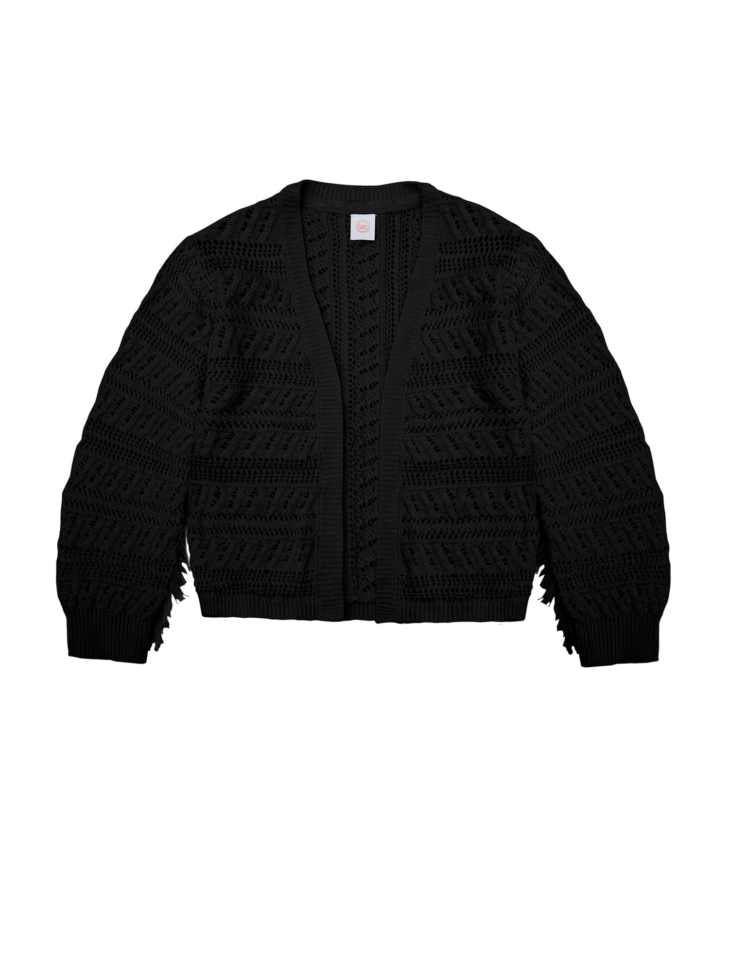 Wonder Nation Girls Fringe Cardigan, Sizes 4-18 & Plus