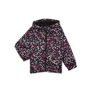 Wonder Nation Girls Full Zip Hooded Rain Jacket, Sizes 4-16 Plus