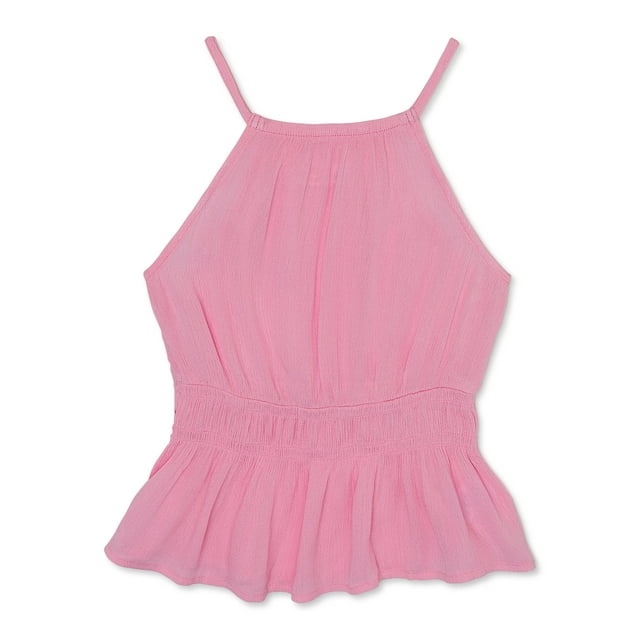 Wonder Nation Girls Gauze Halter Tank Top, Sizes 4-18 & Plus