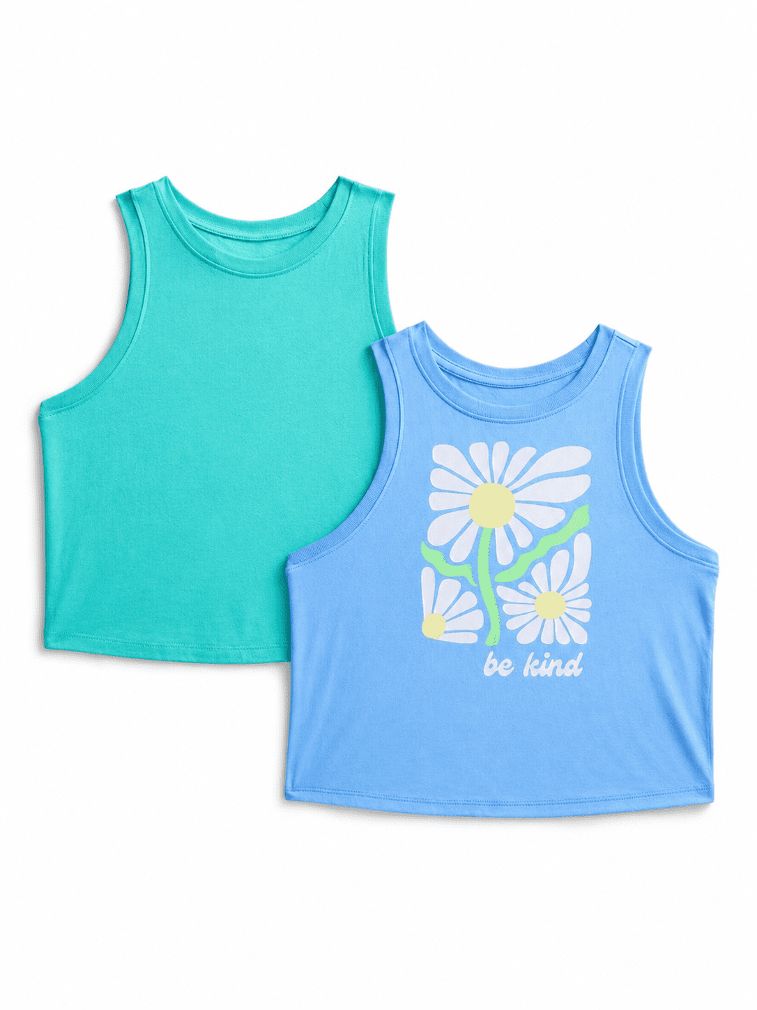 Wonder Nation Girls Be Kind Graphic Tank Top, 2-Pack, Sizes 4-16 Plus