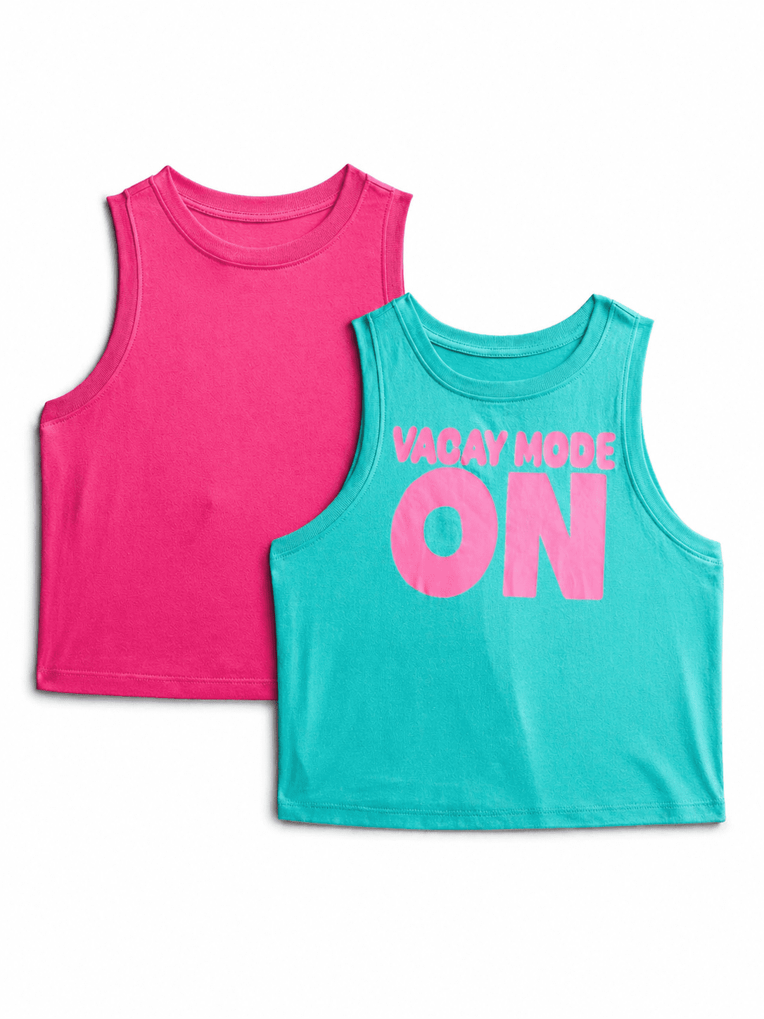 Wonder Nation Girls Vacay Mode Graphic Tank Top, 2-Pack, Sizes 4-16 Plus
