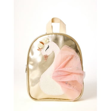 Wonder Nation Girls Metallic Swan Mini Backpack, Gold