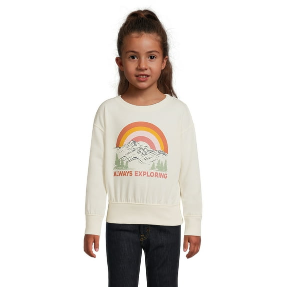 Wonder Nation Girls Graphic Sweatshirt with Long Sleeves, Sizes 4-18 & Plus