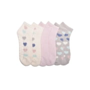 Wonder Nation Girls Heart Icon Cozy Ankle Socks, 3-pack, Size Medium (Shoe Size 10.5-4)