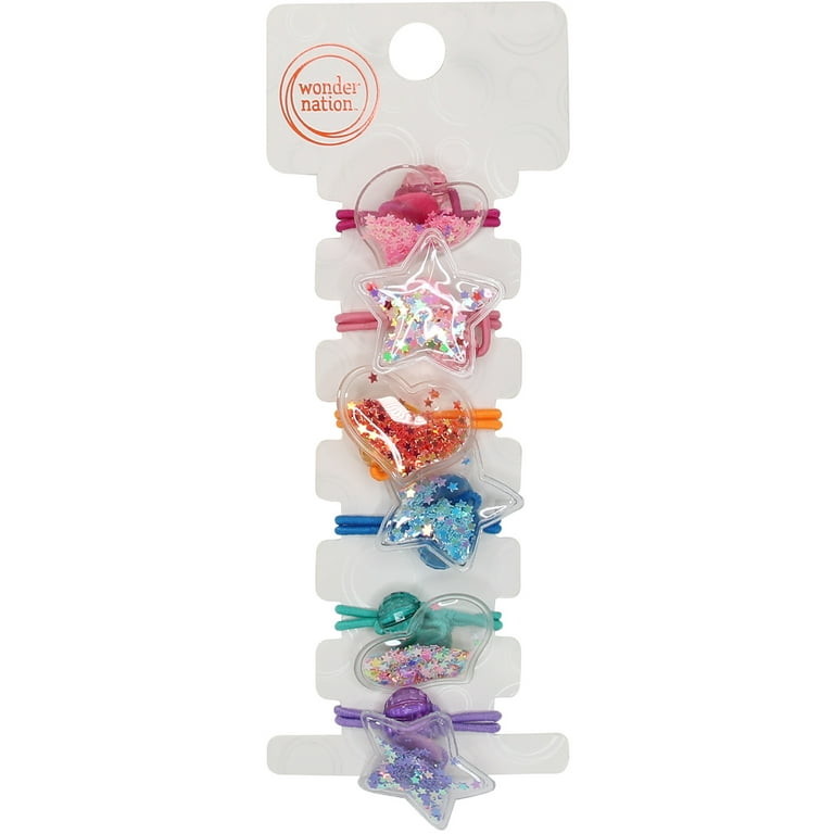 Wonder Nation Girls Heart & Star Confetti Beaded Elastic