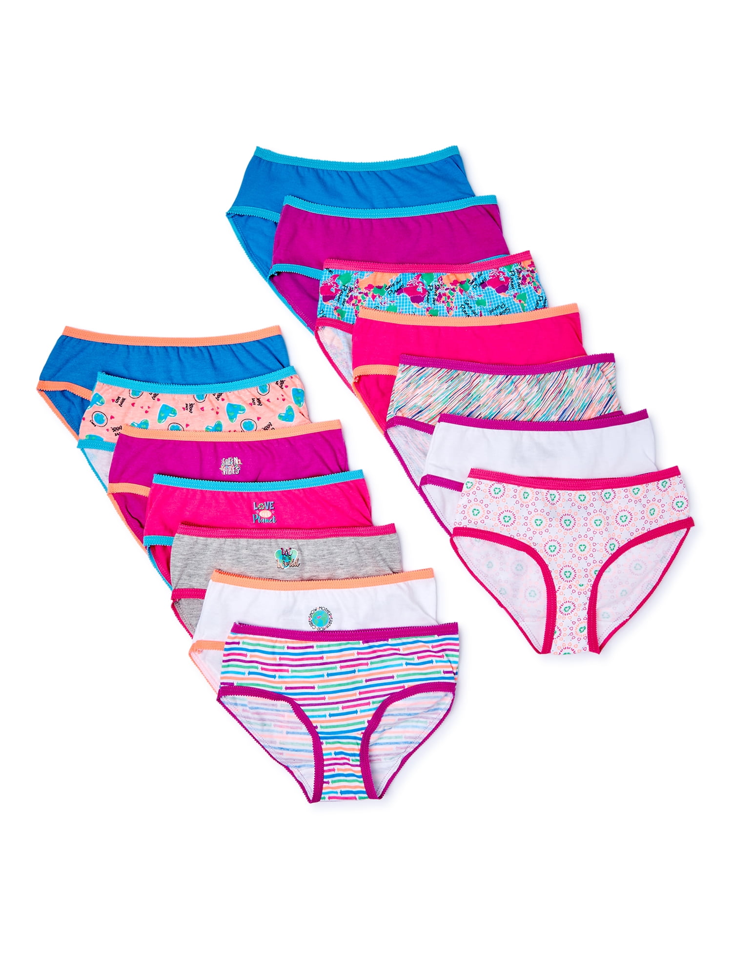 Wonder Nation Girls' Bikini 7 Pack Panties size (12 & 18) and Socks size  (4-10)