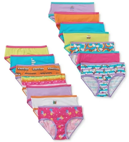 Wonder Nation Girls Hipster Cotton Underwear 14-Pack, Sizes 4-18